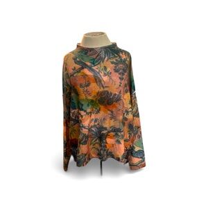 Anthropologie Pilcro Alamo Floral Birds  Cashmere Sweater
